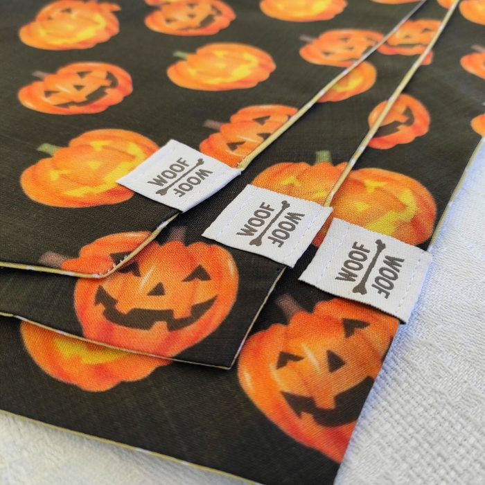 halloween pumpkins dog bandana by the woof woof